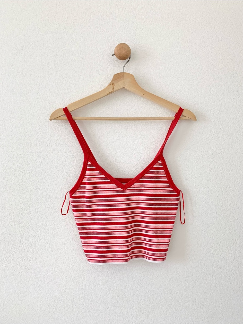 ❤️ 3/15 LA Hearts Red White Stripes Cropped Tank Top US Medium